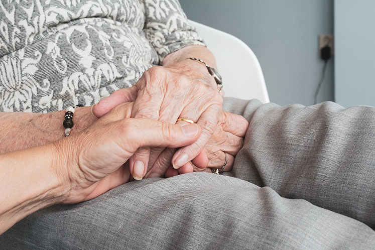 Elderly woman in nursing home